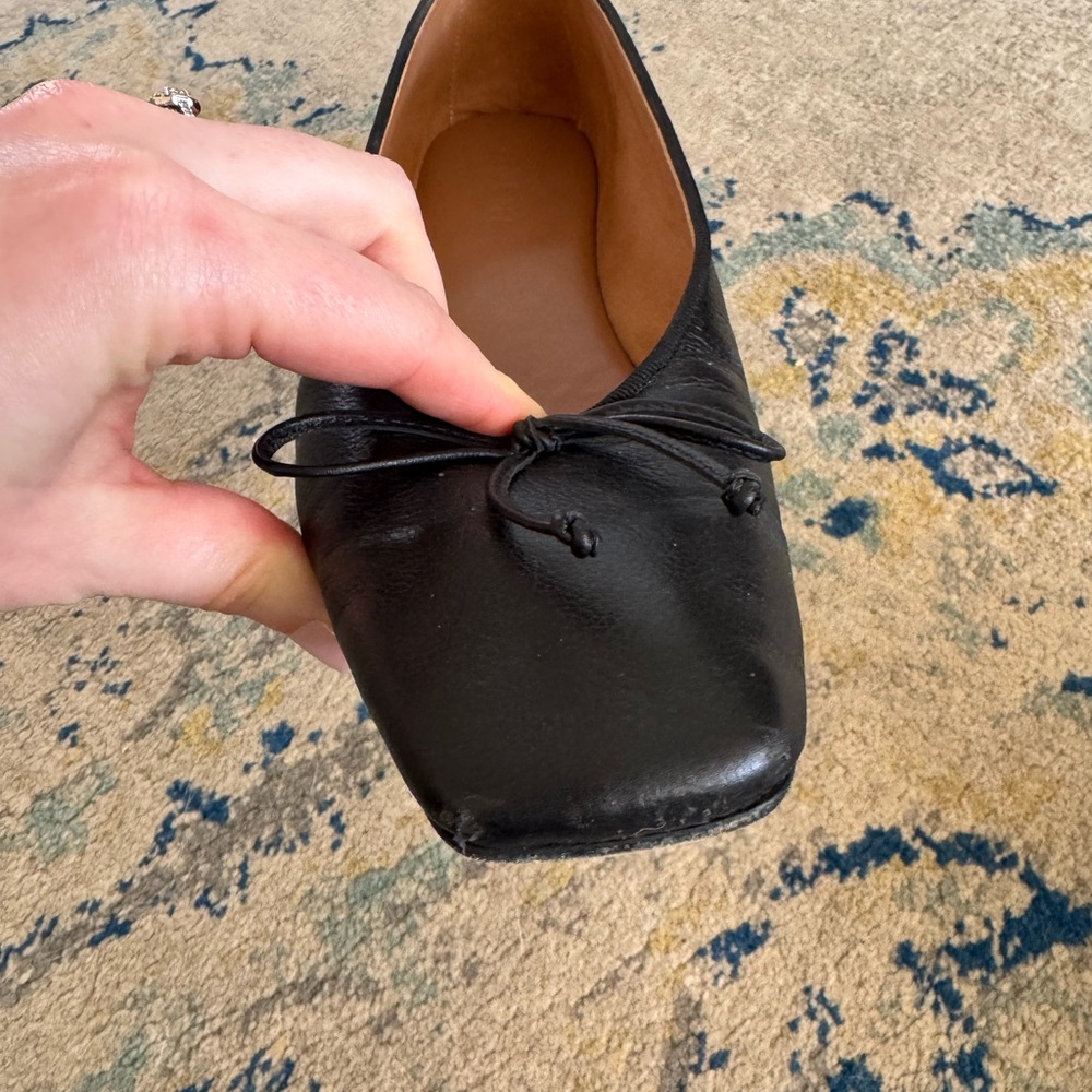 M. Gemi The Danza Black Nappa Leather Square-Toe Ballet Flats Size 39 - Picture 7 of 7